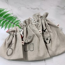 정다운공방 핸드메이드 에코 프랑스자수 린넨 이너백 더스트백 파우치