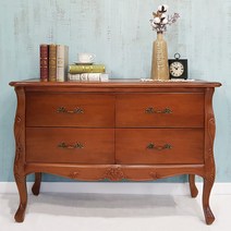 엔틱가구 모나코 4D 와이드 서랍장 엔틱수납장, 단품