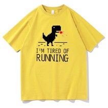 아두이노 Frontend 프로그래머 셔츠 Chrome Dino Geek 해커 코더 선물 웹 개발자 Tshirt Mens Cotton Tee I, 09 Yellow_03 L