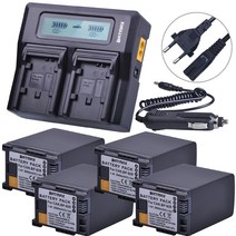캐논 4Pc 2900mAh BP828 BP 828 카메라 배터리 Canon BP-820 LEGRIA iVIS VIXIA HF G30 G40 XA20 XA25 XA35 용 급속 LC, 한개옵션0