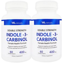 [미국빠른직구] 신제품 마이라이프 내추럴스 인돌-3- 카비놀 400mg 60정 2병, 2개
