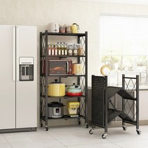 일상공감 접이식 다용도 폴딩 철제선반 베란다정리 5단 펜트리, 5단_매트화이트