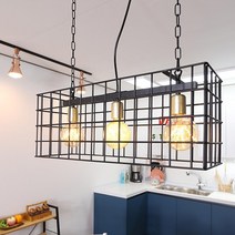 팬던트 식탁 LED등 케이지 블랙1등 사각 주방조명 조명등 호텔등 줄조명 호텔조명 인테리어조명 홈카페조명