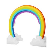 대형 무지개구름 튜브 2m 스프레이 물놀이 기구, 대형물분사레인보우도어+10미터파이프의전동펌프