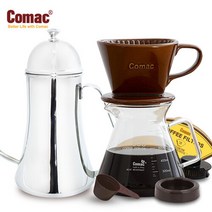 COMAC (코맥) 코맥 핸드드립 홈카페 2종세트(K2/DN4) 드립주전자+드립세트[커피용품/드립포트/커피서버/커피여과지/커피필터/드립용품]