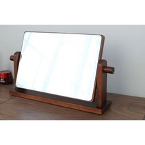 우드 미러 원목 거울 탁상 테이블 책상 화장대 ver.4, 월넛 가로형 단방향 거울