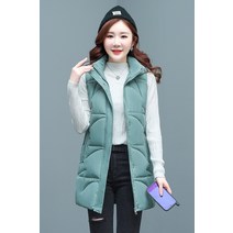 DFMEI 추동 여성 하프 기장 슬림핏 패딩 베스트