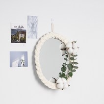 마이데일리룸 공주 벽걸이 거울 마크라메 패브릭 인테리어 둥근 공예 DIY, 01. 심플