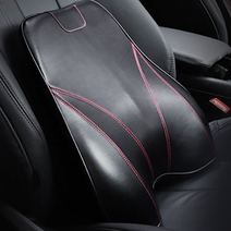 인마이카 차량용 프리미엄 등받이쿠션 메모리폼 등쿠션 자동차용 허리쿠션, 1, 블랙