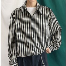 남자 스프라이트 체크 셔츠 봄 가을 남방