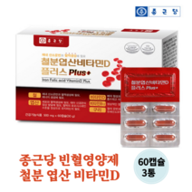 철분 엽산 비타민D 비타민B12 60캡슐 변비없는 임산부 철분 철분제 빈혈 임신준비 임신중 여성 산모 임신초기 출산후 영양제 철분부족, 60캡슐 3통