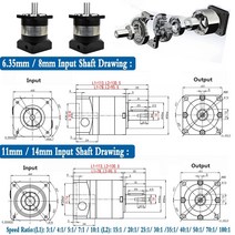 하모닉감속기Nema23 유성 감속기 200W 서보 모터 기어 박스 6.35/8/11/14mm 입력비 5:1 60mm 14mm 출력용, 10 Ratio 100_01 6.35mm input