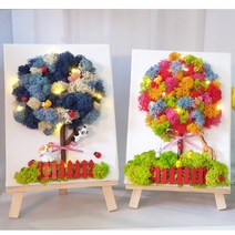 [원예 키트] 스칸디아모스 DIY 천연이끼 모스 트리 액자 만들기 취미 공기정화식물 집콕놀이, 블루톤, 3.20구, 1개