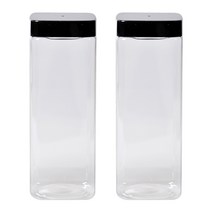 서울패키지 파우더용기 담채사각1200ML 1박스 100개 견과류용기, 검정사각캡
