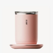 파운터 반죽기 자동 믹싱 컵 자기 전기 믹서 컵 55도 온도 조절 더블 레이어 스테인레스 스틸 컵 믹싱 아침 컵, 분홍색, 우리를