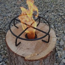 원형받침대 일회용석쇠 포함 통나무장작 미포함, 1개