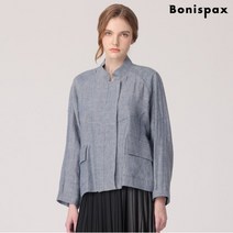 보니스팍스 보니스팍스 루즈핏 하이넥 숏 린넨 자켓-MG62JK032