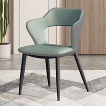 북유럽 라이트 럭셔리 식탁 의자, 연두색[가죽]