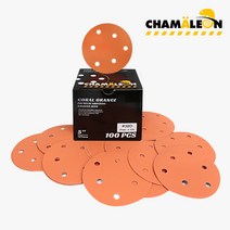 카멜레온 5인치 6홀 특수 세라믹 라텍스연마지 100매입 1곽 3M큐비트론 동급 사포 샌딩, #320