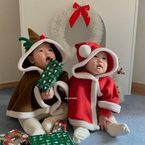 [아기크리스마스망토] 보니또 유아동 겨울코트 라쿤 망토 크리스마스옷 여아 겨울 코트