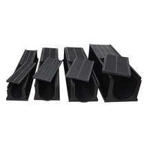 PE 배수로 빗물받이 측구 덮개 그레이팅 수로관 배수, U300X250X250  싱글싱크