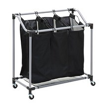 Honey-Can-Do Triple Laundry Sorter with Mesh Bags Steel/Black, 1
