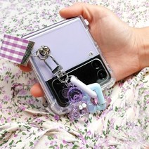 킹호연지기Linkvu 베베 리본 핸드스트랩 젤하드케이스 갤럭시 Z플립4 지플립3 제트플립3 지플립2 Filp