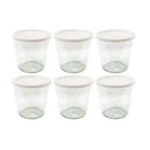 WECK 기본형 유리몸체 6p + PE 뚜껑 밀크 6p 세트 No.742, 580ml., 1세트