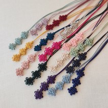 기본 국화매듭끈 랜덤 베이직 노리개 매듭끈 포인트 전통 장식 보자기 포장 선물 고급 명절, 3단