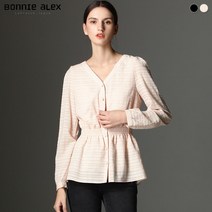 [보니알렉스] (BONNIE ALEX) 레이디 밴딩 플로우 블라우스 (택가격:109000원