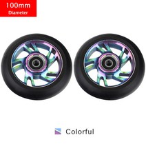 베어링이 100mm 스쿠터 휠 교체 알루미늄 내마모성 pu 스턴트 스쿠터 부품 킥 스쿠터 2 개대, 100 다채로운 나선, 협력사