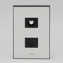 전화통신(크롬실버)1개용 일신전기CATV2기+8P