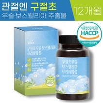 식약청 HACCP 인증 웰빙곳간 구절초 우슬 보스 웰리아 600mg 대용량 100% 국내산 고함량 추출 분말 관절 연골 건강 영양제, 6통 (12개월), 600mg x 60정