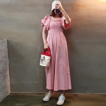 바바라옷장 S-S 스모크 퍼프 점프슈트