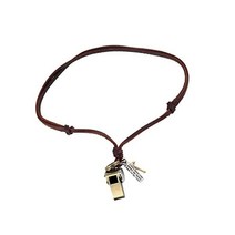 Oshhni 여성 남성 디자인 간단한 휘파람 크로스 펜던트 브라운 조절 가능한 목걸이