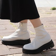 로딘스타 여성 발편한 통굽 키높이 삭스 스판 앵클 부츠 팬제니