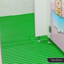 어린이집 화장실 건식바닥 논슬립 고무깔개매트 50x50 발판 사우나, 오렌지, 1개