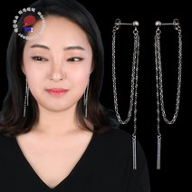 마블러스 단독제작 고잉웰 롱 드롭 체인 써지컬 귀걸이