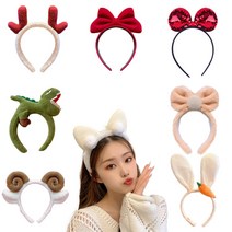 파티 리본 동물 왕관 캐릭터 생일 머리띠 모음, 15.토끼머리띠(트윈토끼)