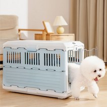 아이리스 캠핑 켄넬 강아지 고양이 접이식 대형 켄넬 이동장 이동가방 케이지 FC550 FC670, 하늘색