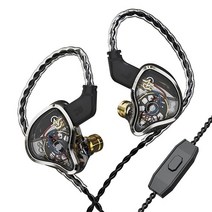 YINYOO CCZ Warrior IEM 이어버드 인이어 모니터 헤드폰 3BA 1DD 하이브리드 드라이버/크리스탈처럼 맑은 사운드 음악가 가수 음악 게임을 위한 전문 유선 이어폰, Silver, with mic