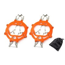 한라산 등산용아이젠 눈꽃여행필수품 아이젠 스틸 아이스 그리퍼 스파이크 신발 미끄럼 방지 등산 스노, 01 Orange L