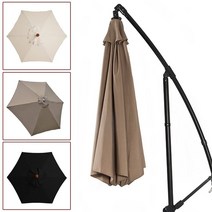 TPU창 패널 200/270/300cm 스탠드없이 안티 자외선 방수 파티오 우산 커버 190T 폴리 에스터 가든 파라솔 교체 천, [03] 3m 8shares, [01] 빨간