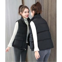 여자 겨울 따뜻한 이너 하이넥 투 포켓 패딩 조끼