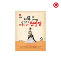 오복 100% 국산 신안바다 천일염 1kg 소금, 1개