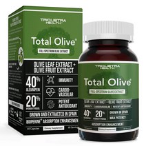 Triquetra 토탈 올리브 60캡슐-올리브잎(40% 올유로핀)+올리브열매 Total Olive Olive Leaf Extract (40% Oleuropein)(미국배송)