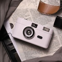 필름 카메라 즉석 토이 카메라 화이트 카마라 빈티지 35mm 135 플래시 일회용 재사용 가능한 레트로, 하얀, 카메라 전용(필름 없음)