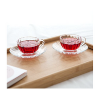 플루비아 유리찻잔 2인 4p 세트, 투명, 4세트