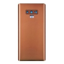 호환용 뒷면 수리 하우징 케이스 뒷판 교체 삼성 갤럭시 노트 9 N960 N960F 배터리 후면 커버 3D 유리 패널 카메라 렌즈 접착제, Gold With Lens