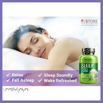 NATURELO Sleep Aid Formula/Magnesium GABA Valerian Root Lemon Balm Chamomile, 60개입